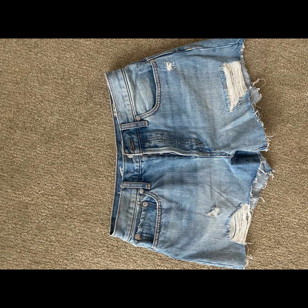 Free People distressed jean shorts